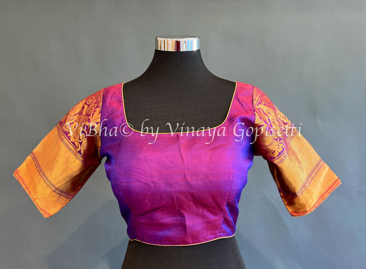 Purple kanchi silk blouse