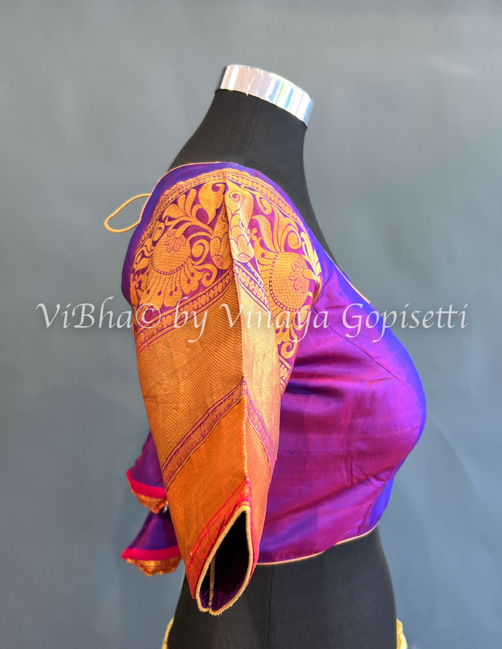 Purple kanchi silk blouse