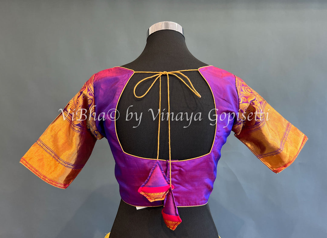 Purple kanchi silk blouse