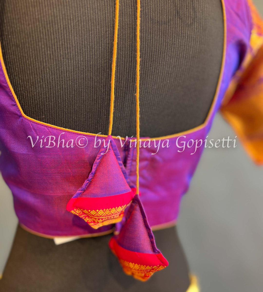 Purple kanchi silk blouse