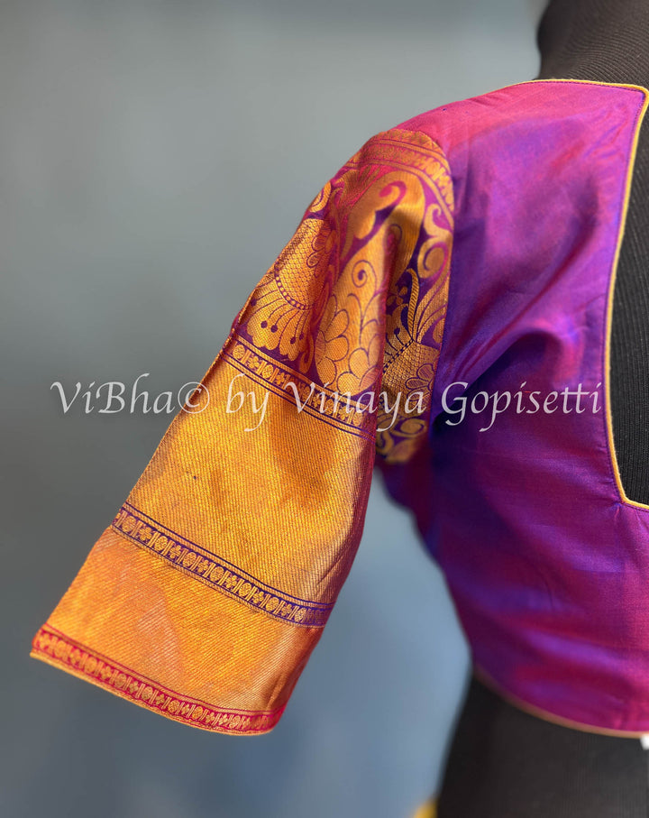 Purple kanchi silk blouse