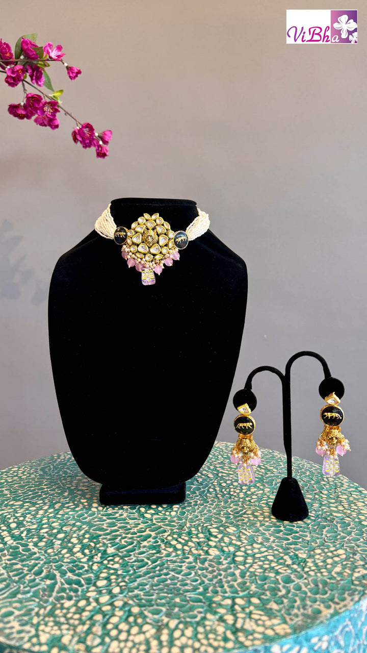 Sabyasachi Inspired Jaguar Choker And Earrings Set