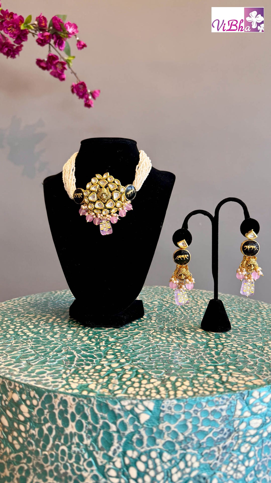 Sabyasachi Inspired Jaguar Choker And Earrings Set