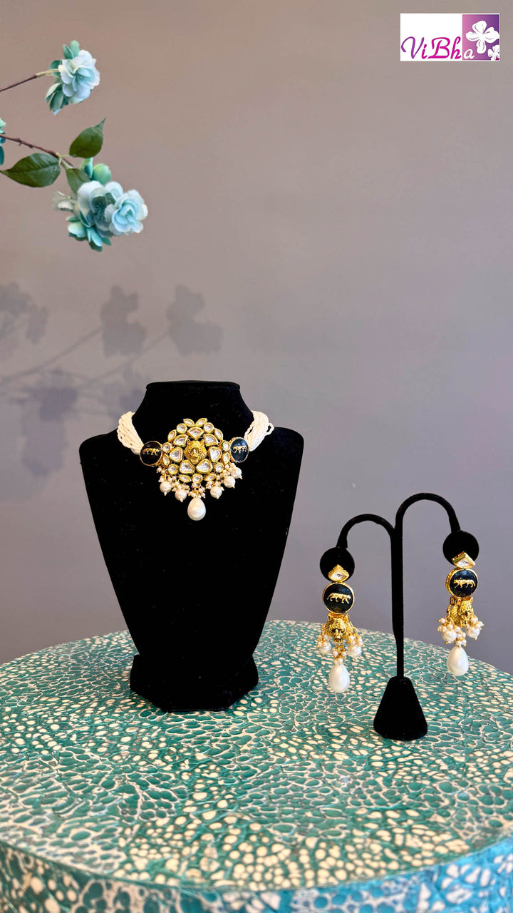 Sabyasachi Inspired Jaguar Choker And Earrings Set