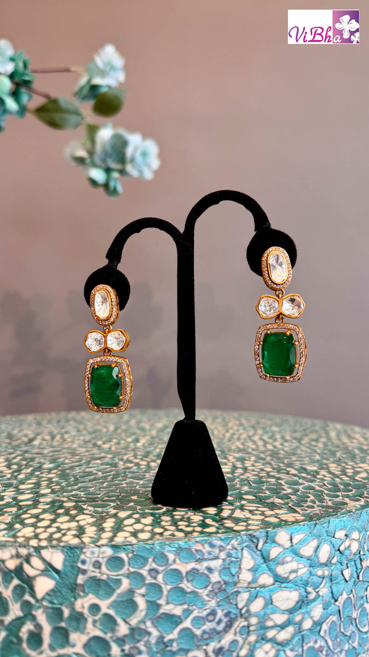 Emerald and Kundan Earrings