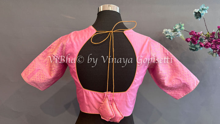 Pink Kanjivaram Silk Blouse