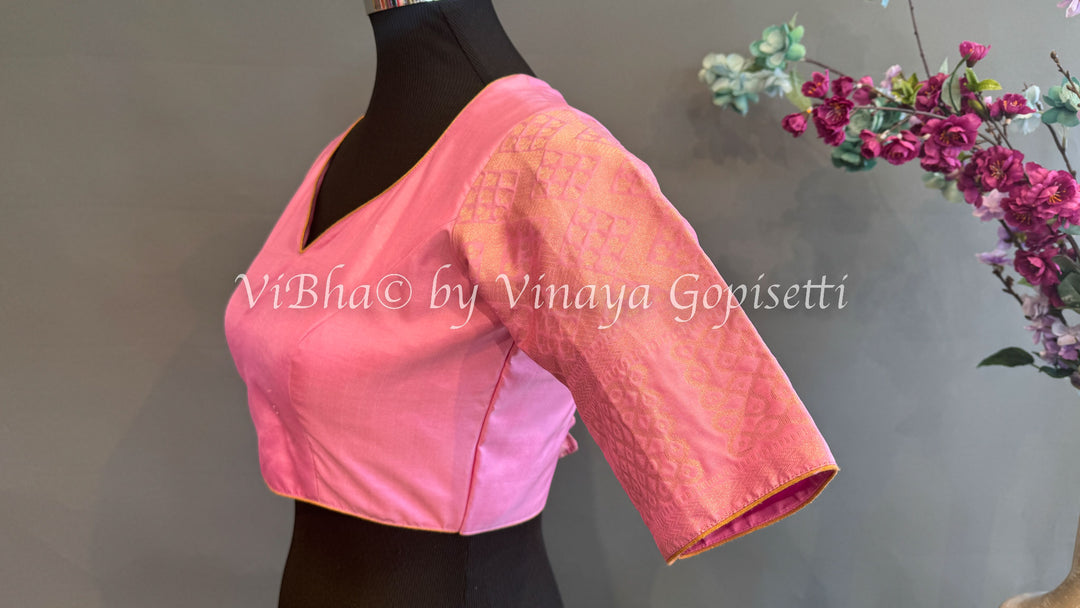 Pink Kanjivaram Silk Blouse