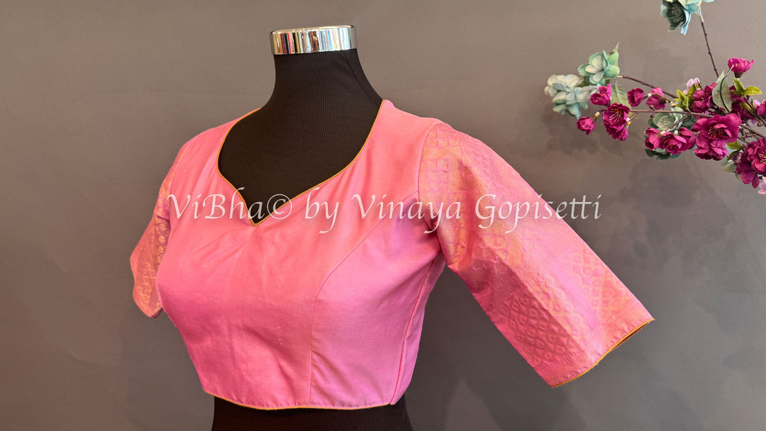 Pink Kanjivaram Silk Blouse