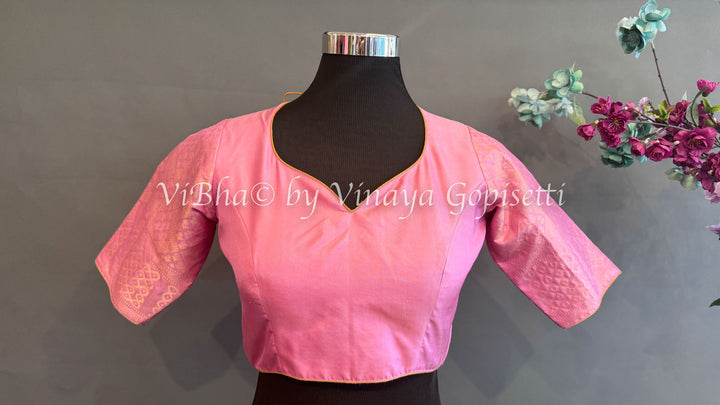 Pink Kanjivaram Silk Blouse