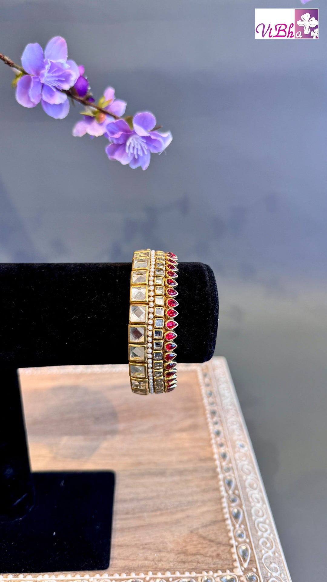 Kundan Silk thread Kada Bangle