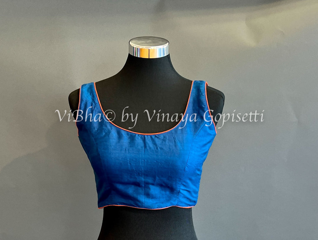 Blouses - Blue Soft Silk Blouse