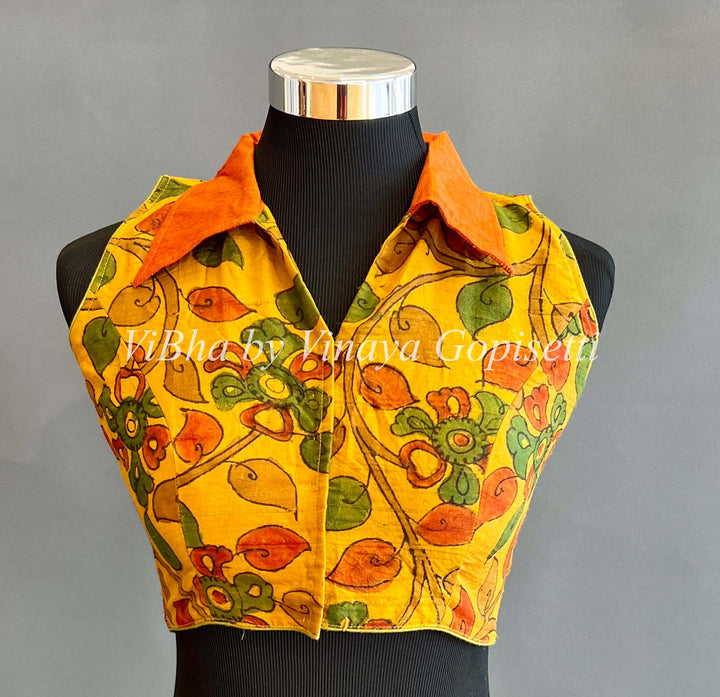 Blouses - Yellow Kalamkari Blouse