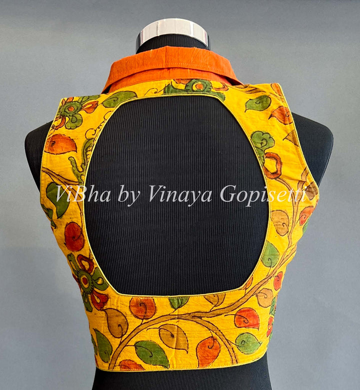 Blouses - Yellow Kalamkari Blouse