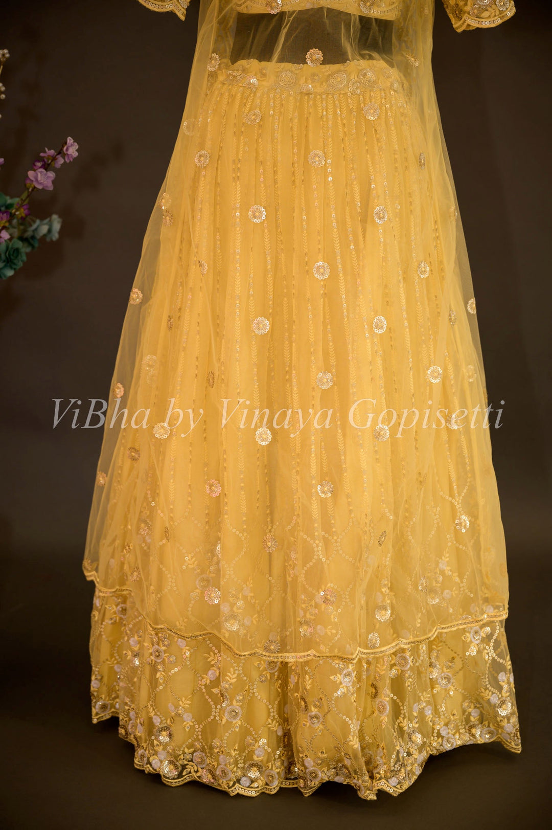 Bridal Lehengas - Pale Yellow Embroidered Lehenga With Detachable Jacket