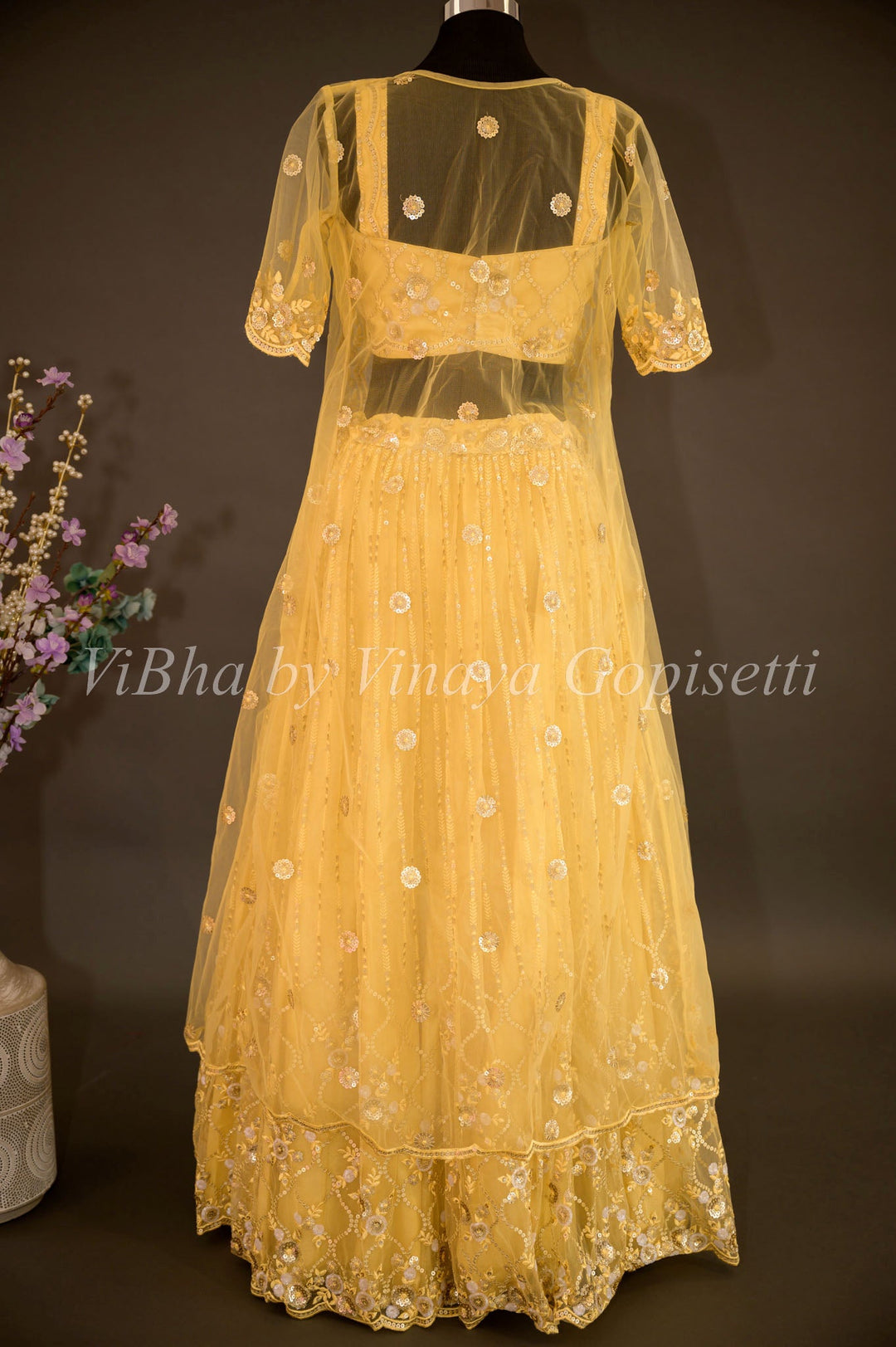 Bridal Lehengas - Pale Yellow Embroidered Lehenga With Detachable Jacket