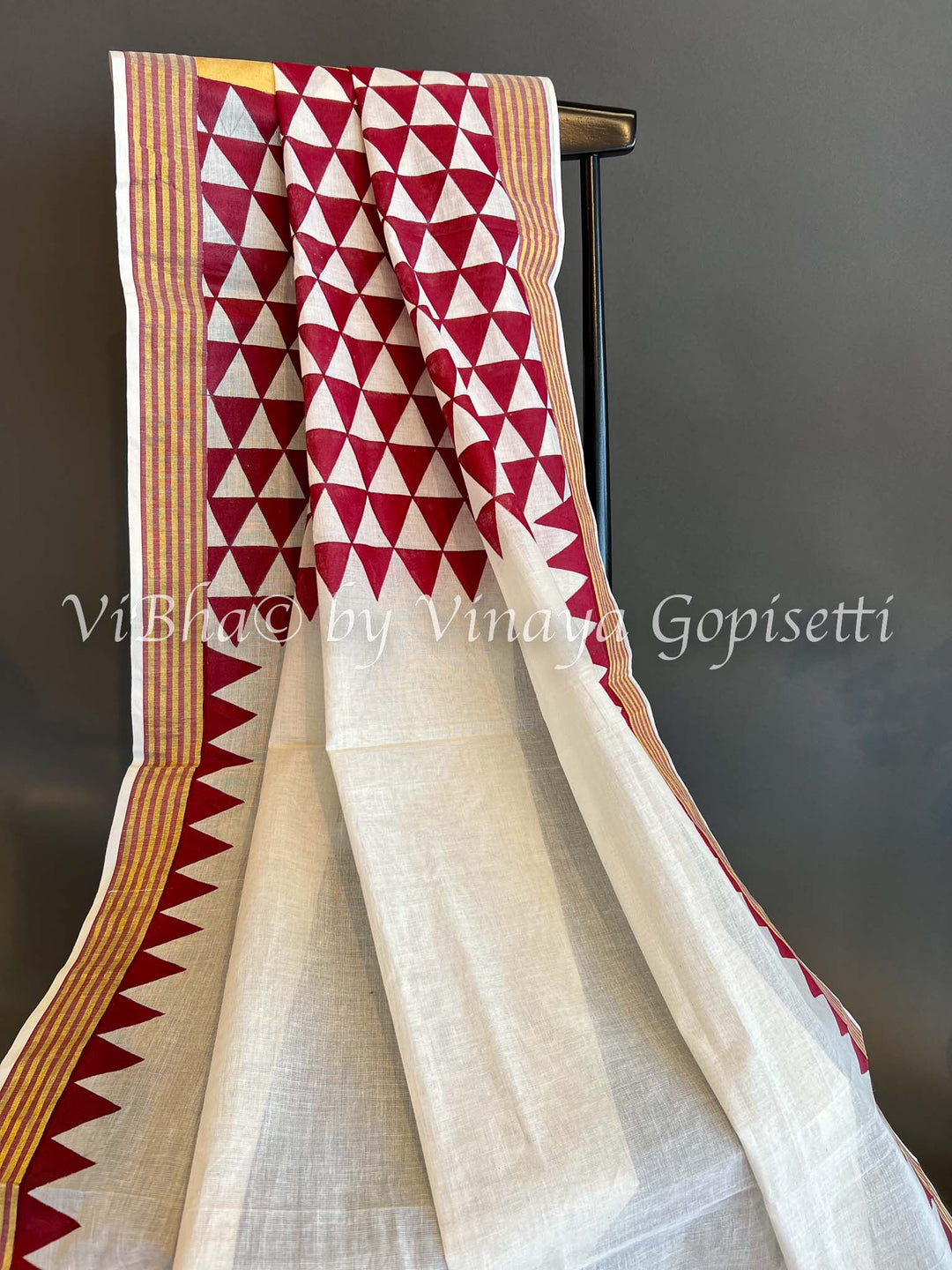 Dupatta - Hand Painted Kerala Kesavu Cotton Dupatta