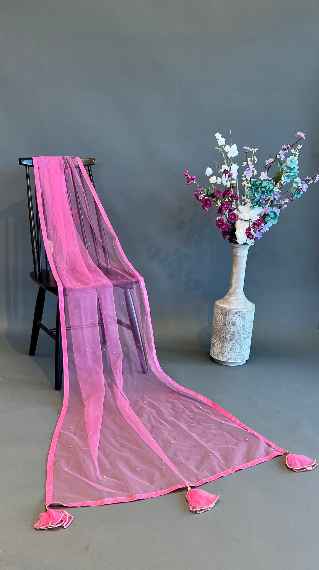 Dupatta - Pink Net Dupatta