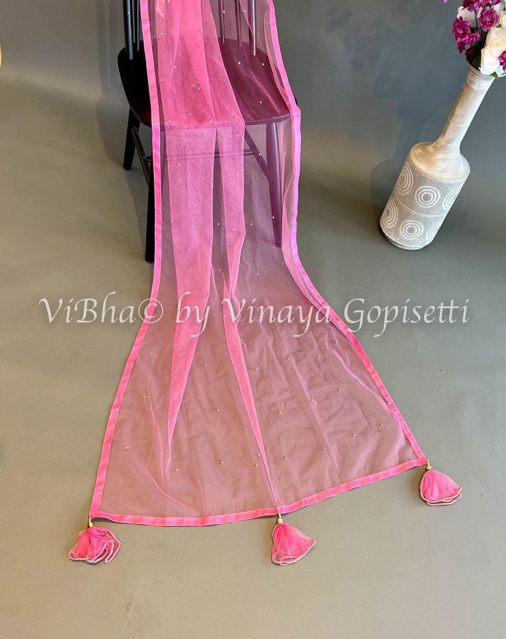 Dupatta - Pink Net Dupatta