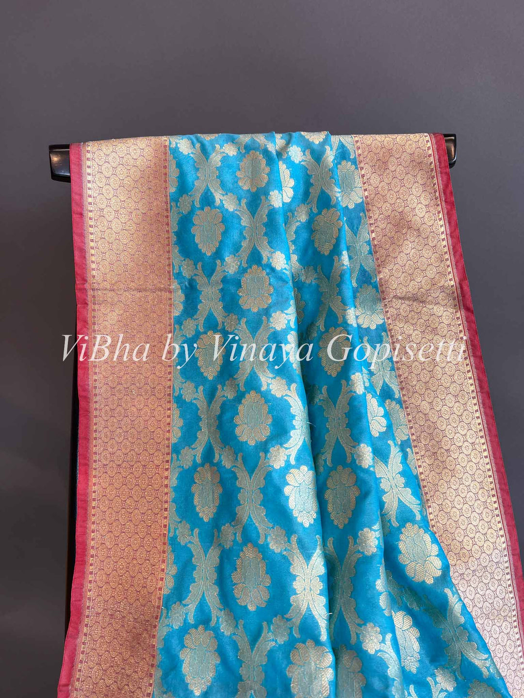 Dupatta - Sky Blue Benares Silk Dupatta