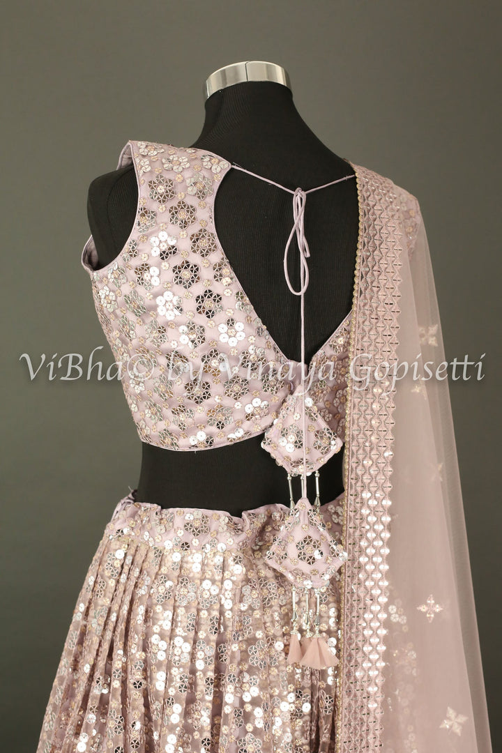 Lehengas - Blush Pink Sheen Lehenga