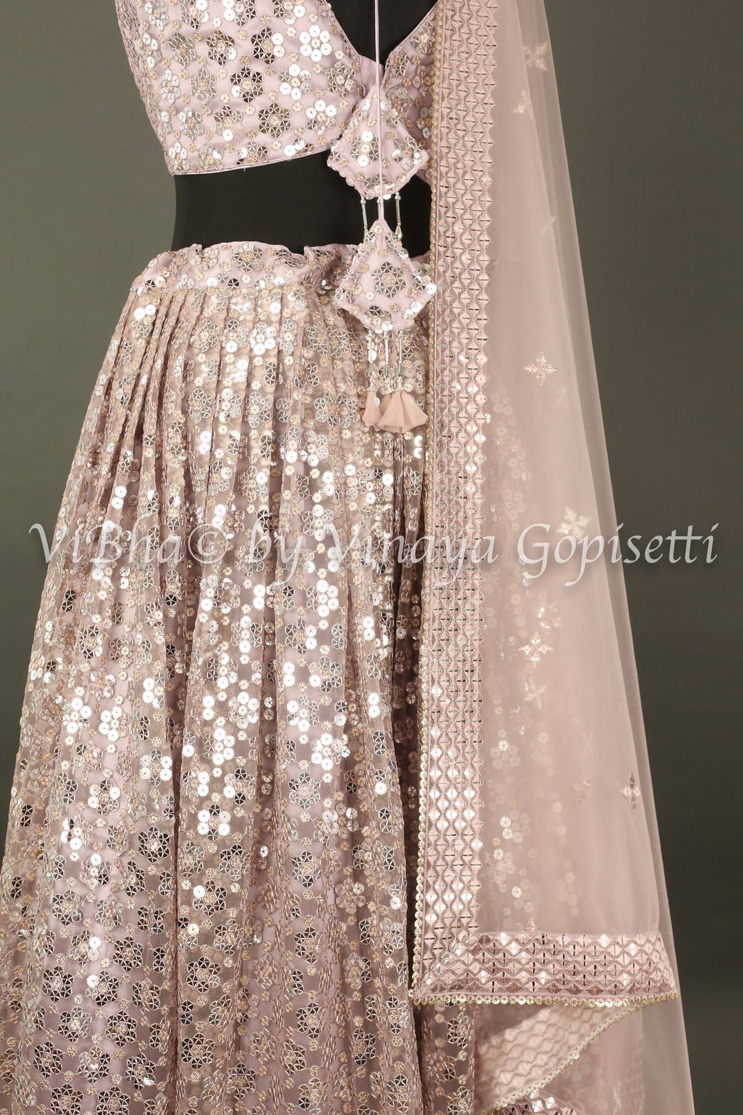 Lehengas - Blush Pink Sheen Lehenga