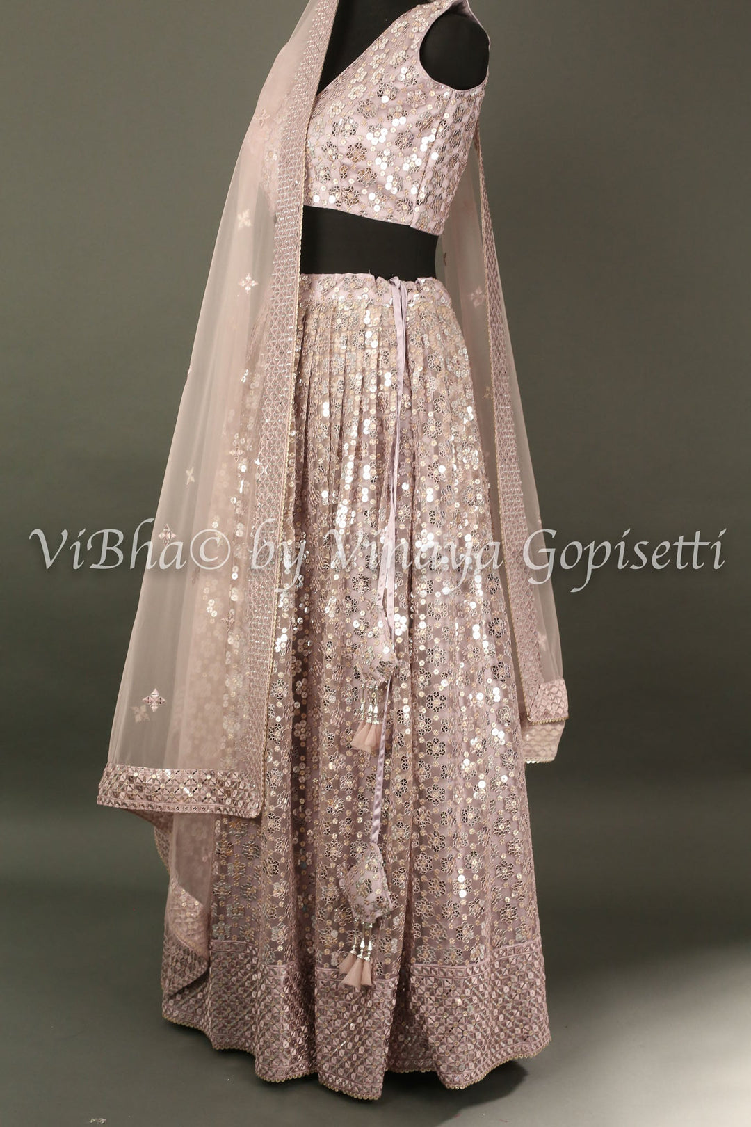 Lehengas - Blush Pink Sheen Lehenga