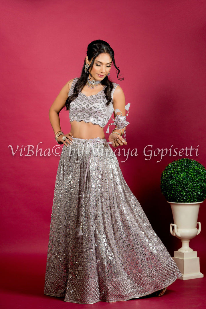 Lehengas - Mauve Sheen Lehenga