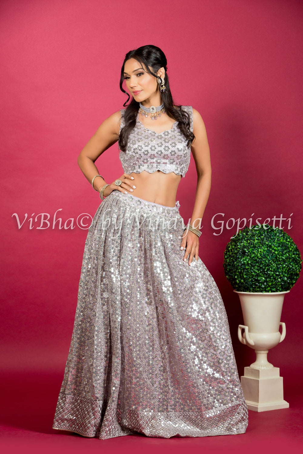 Lehengas - Mauve Sheen Lehenga