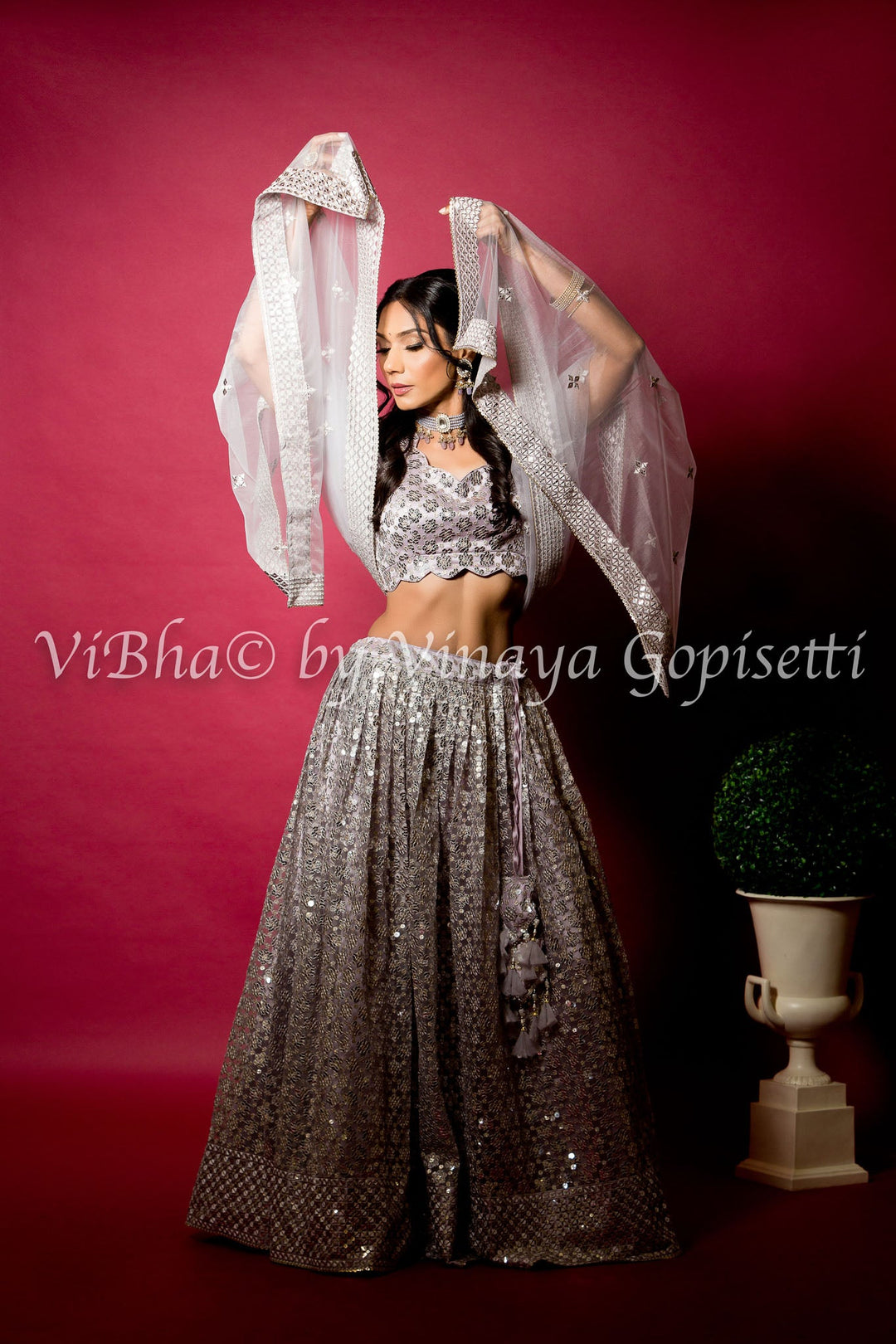 Lehengas - Mauve Sheen Lehenga