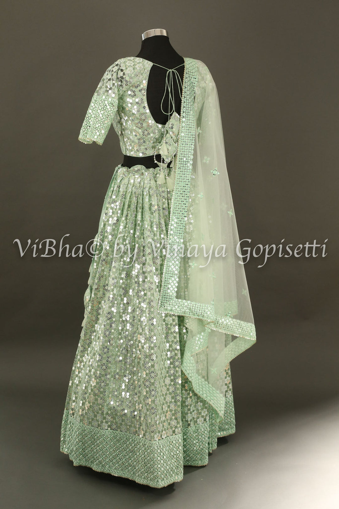 Lehengas - Mint Green Sheen Lehenga