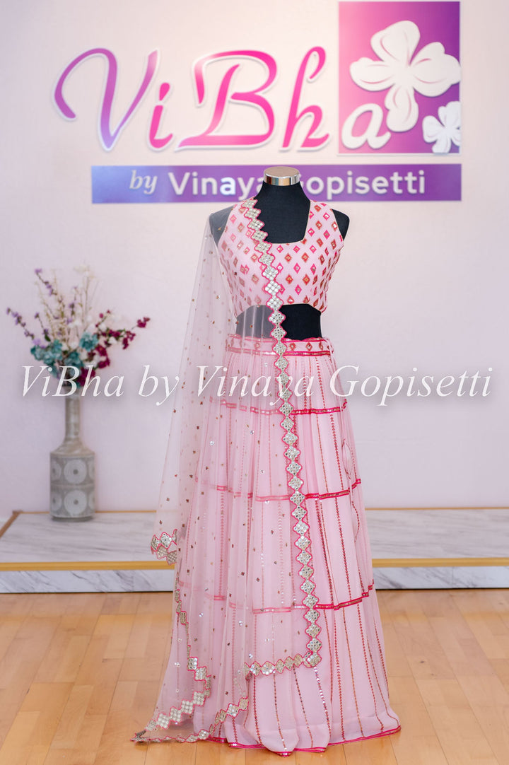 Lehengas - Pink Faux Lehenga