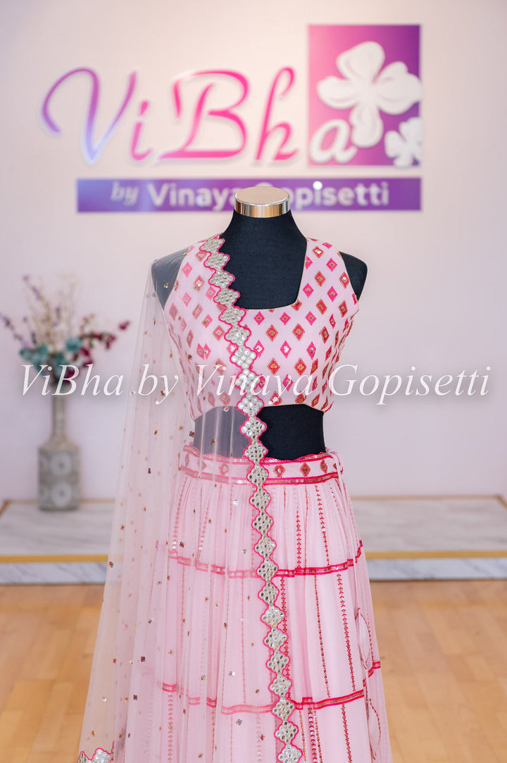 Lehengas - Pink Faux Lehenga