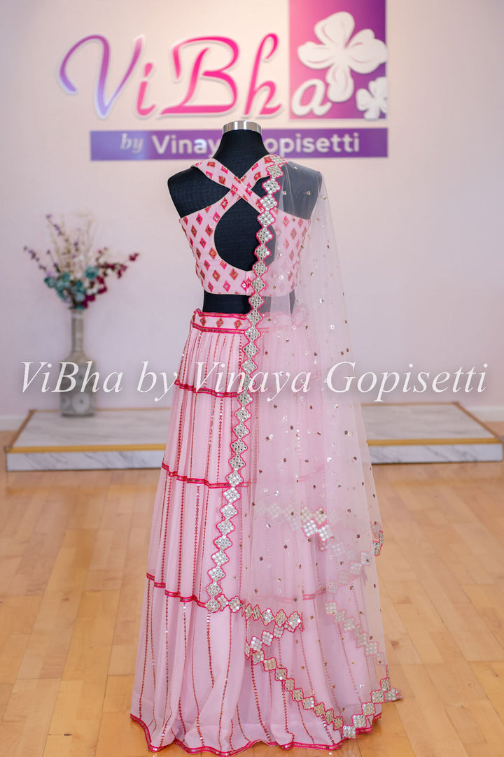 Lehengas - Pink Faux Lehenga