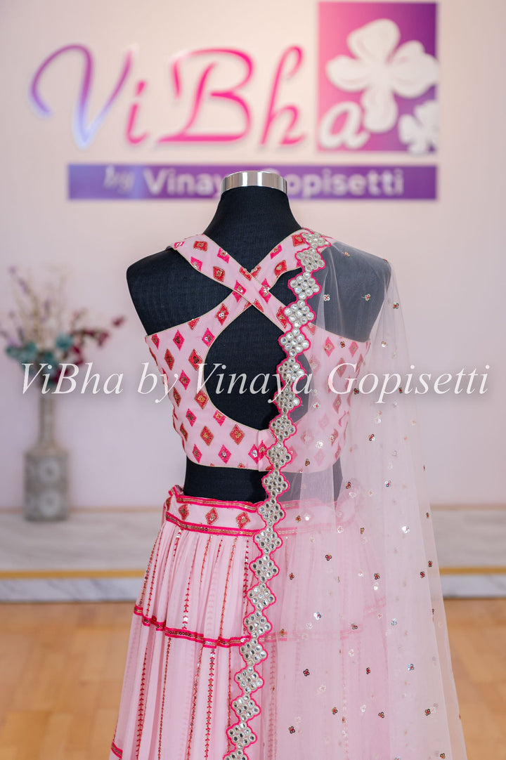 Lehengas - Pink Faux Lehenga