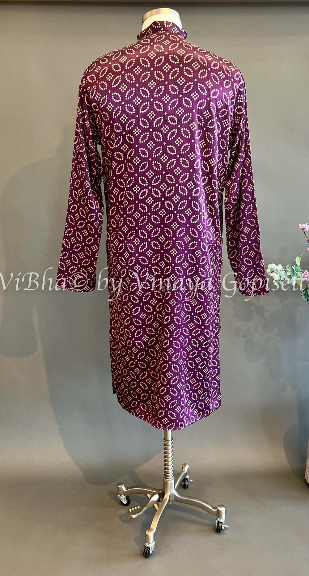 Men's Wear - Gaji Silk Bandhej Kurta