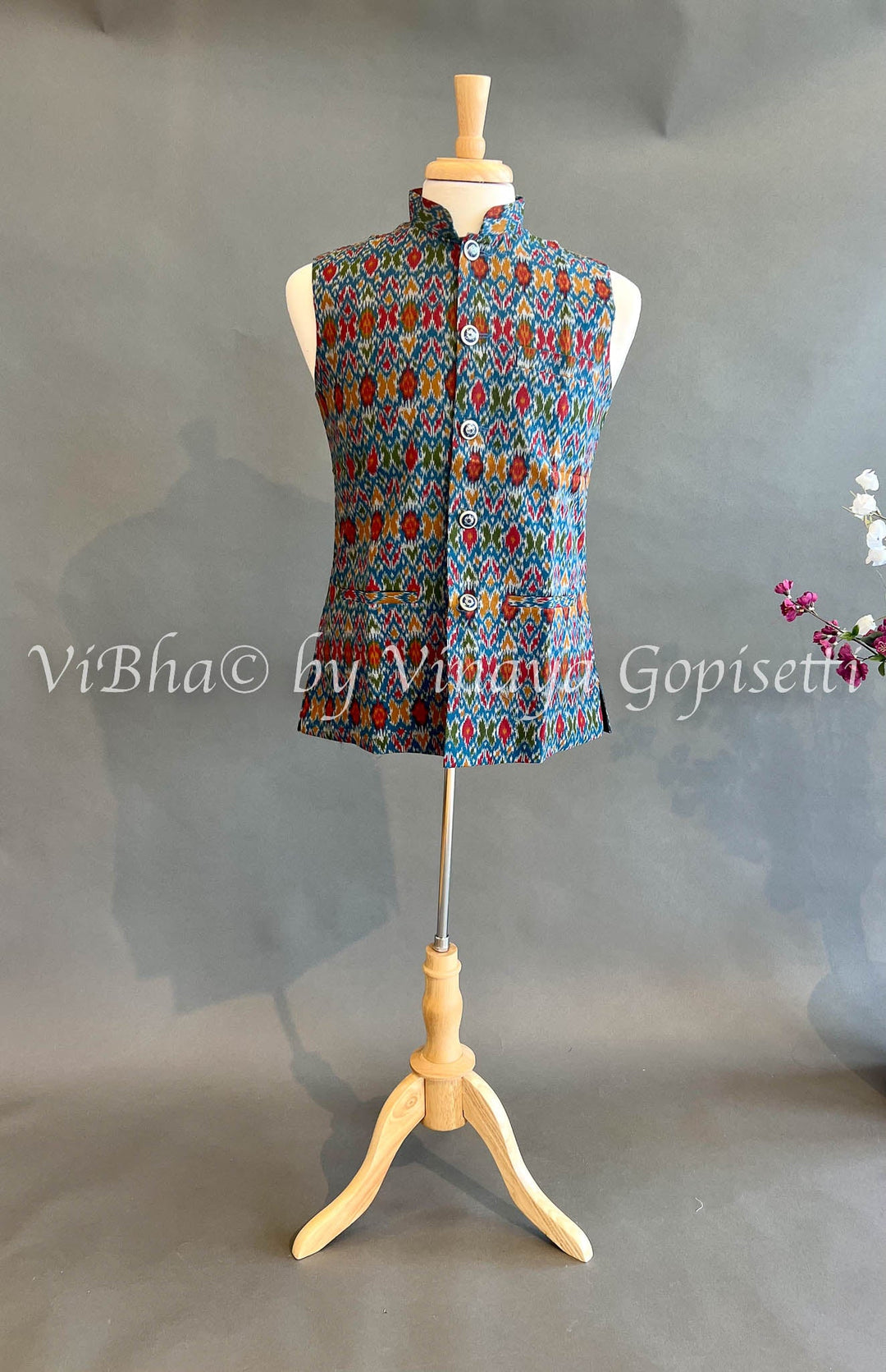 Men's Wear - Handloom Cotton Patola Vest