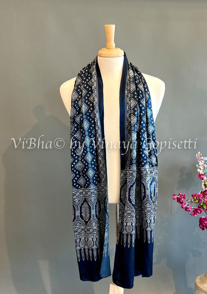 Mens Wear - Ajrakh Silk Stole/Scarf