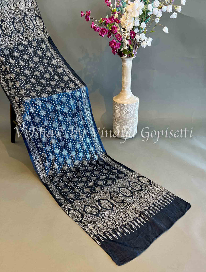 Mens Wear - Ajrakh Silk Stole/Scarf