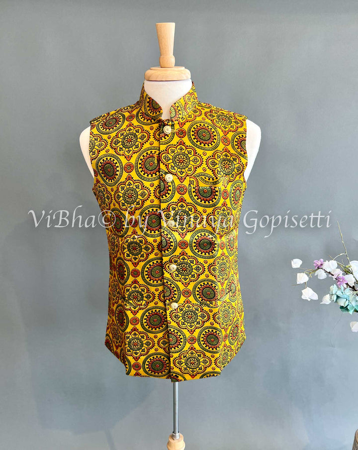 Mens Wear - Yellow Modal Silk Vest