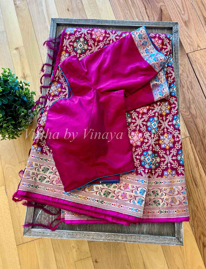 Sarees - Pink Gharchola Weave Banarasi Saree