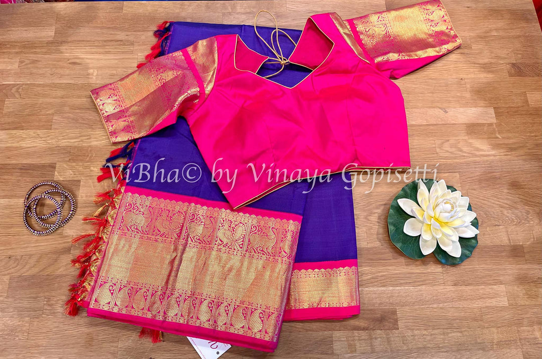 Sarees - Purple And Pink Kanchipattu Saree