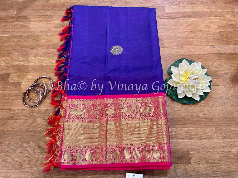 Sarees - Purple And Pink Kanchipattu Saree