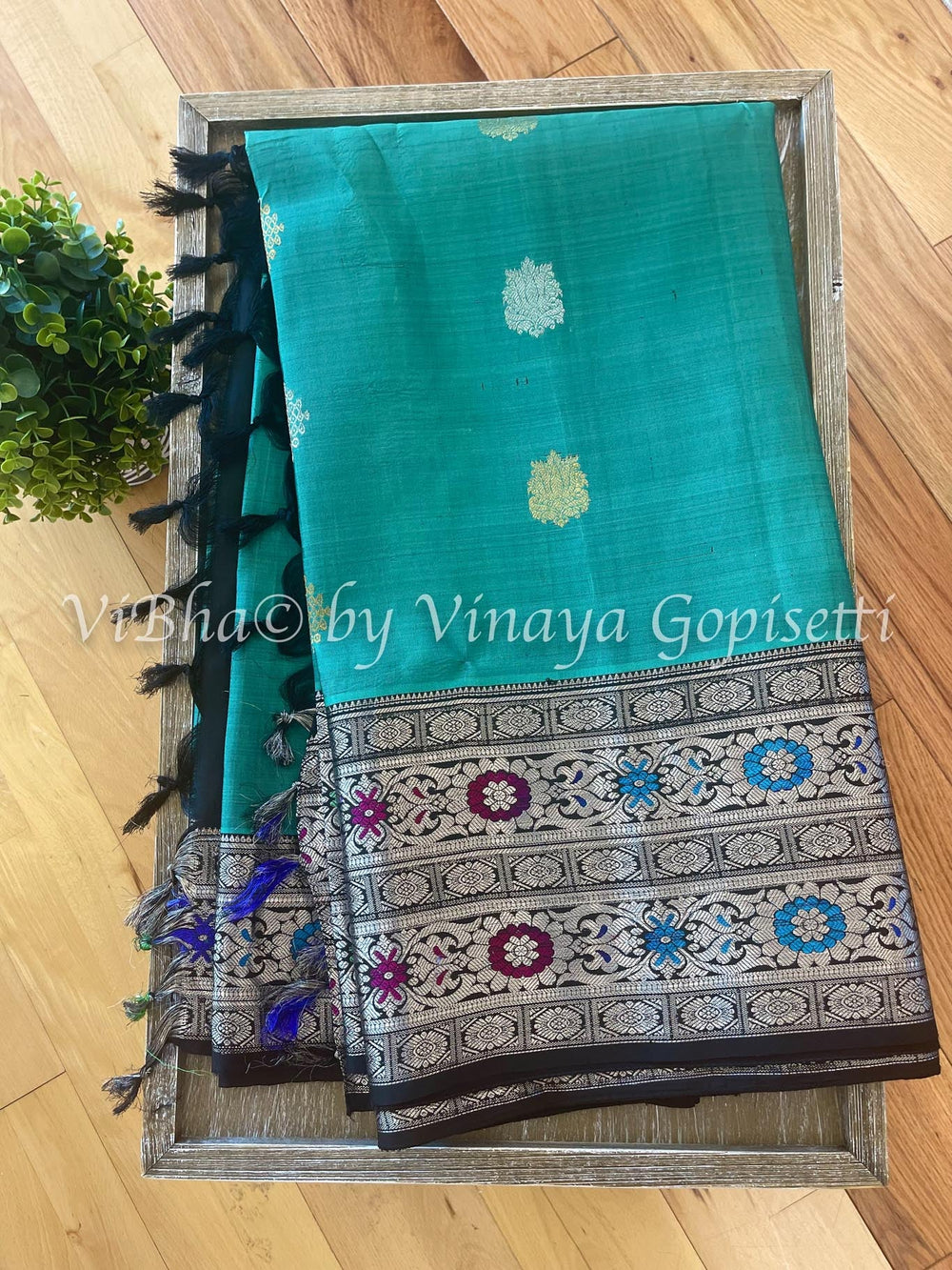 Sarees - Sky Blue Silver Zari Meenkari Weave Gadwal Silk Saree