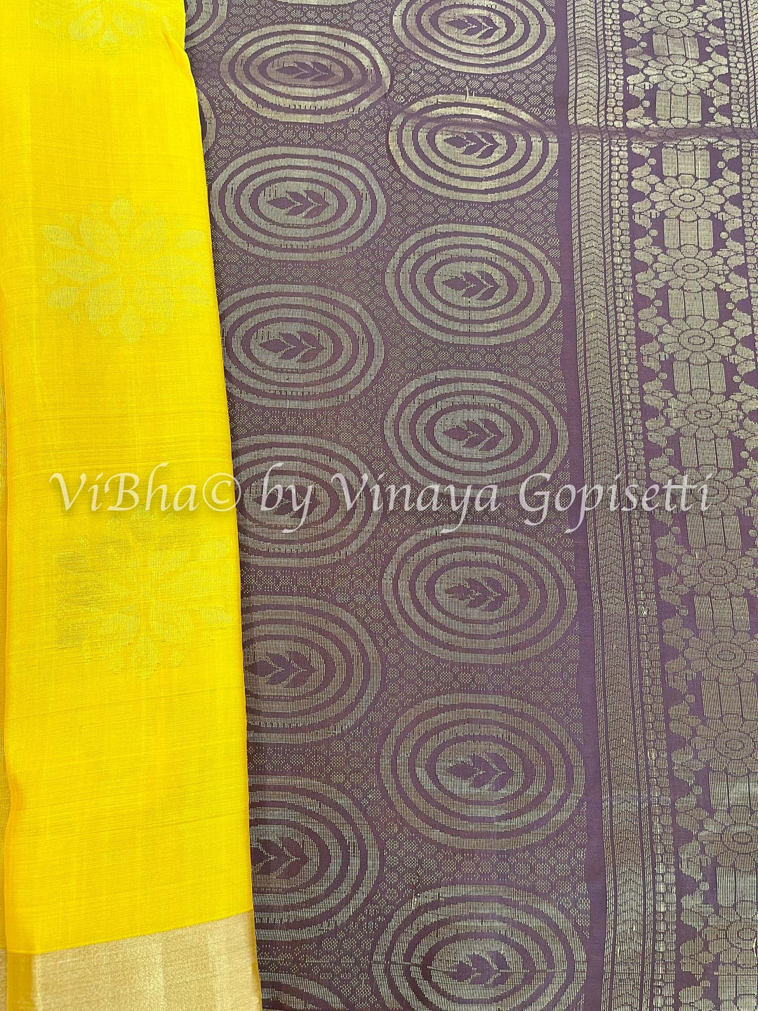 Sarees - Yellow And Brown Kaddi Border Kanchi Soft Silk Saree